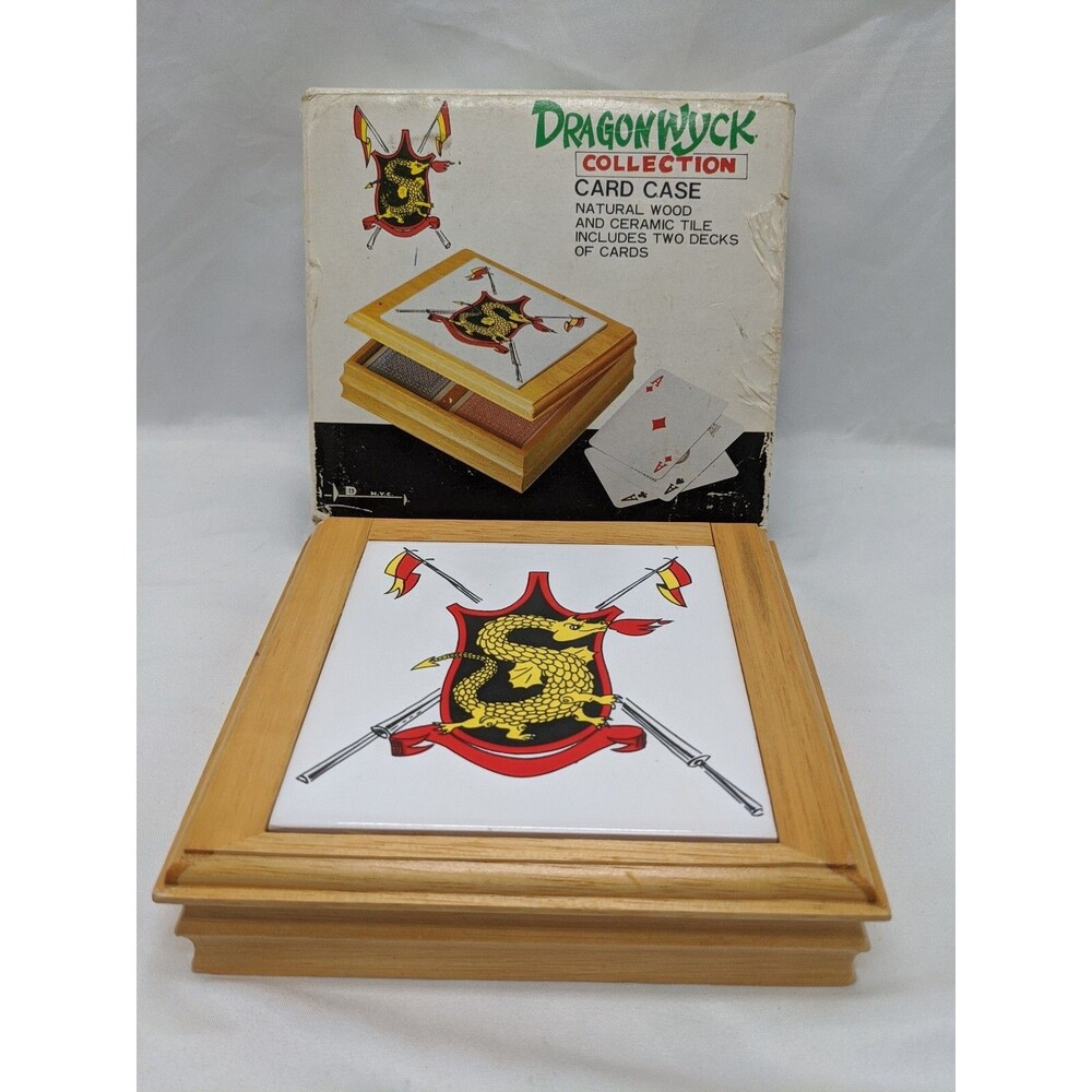 Dragon Wyck Collection Wooden Card Case With 2 Decks